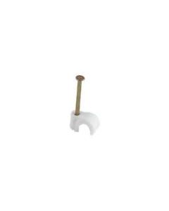 (100) TOWER +6mm Round Cable Clips - White